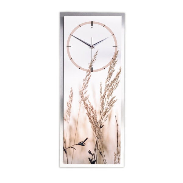 Relax Gras – 3D Design-Wanduhr mit silbernem...
