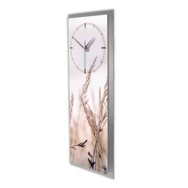 Relax Gras – 3D Design-Wanduhr mit silbernem...