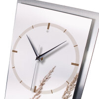 Relax Gras – 3D Design-Wanduhr mit silbernem Alu-Rahmen