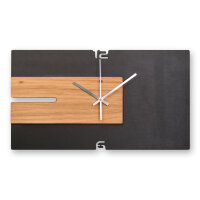 Horizora – Designer-Wanduhr aus MDF mit Alu, Echtholz oder Steinfurnier