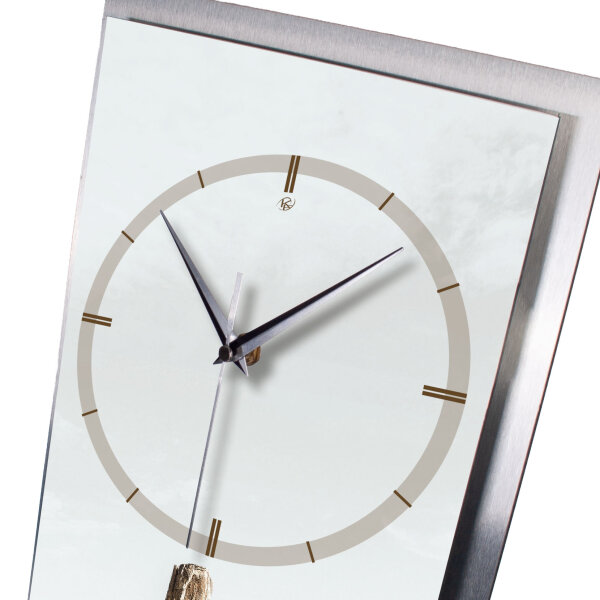 Schiff – 3D Design-Wanduhr mit silbernem Alu-Rahmen