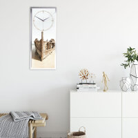Schiff – 3D Design-Wanduhr mit silbernem Alu-Rahmen