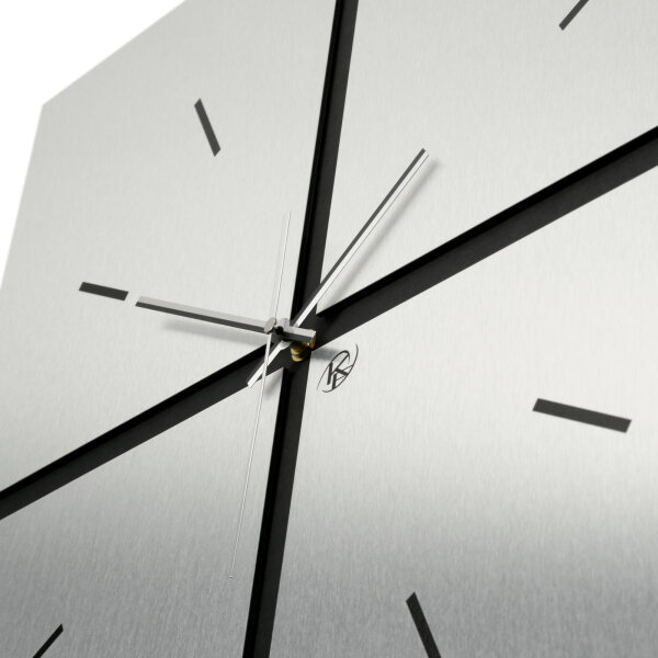 Squares – Designer-Wanduhr aus MDF mit Alu, Echtholz oder Steinfurnier