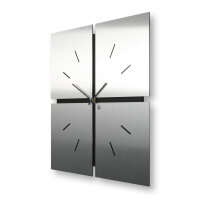 Squares – Designer-Wanduhr aus MDF mit Alu, Echtholz oder Steinfurnier
