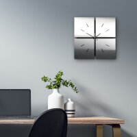 Squares – Designer-Wanduhr aus MDF mit Alu, Echtholz oder Steinfurnier