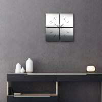 Squares – Designer-Wanduhr aus MDF mit Alu, Echtholz oder Steinfurnier