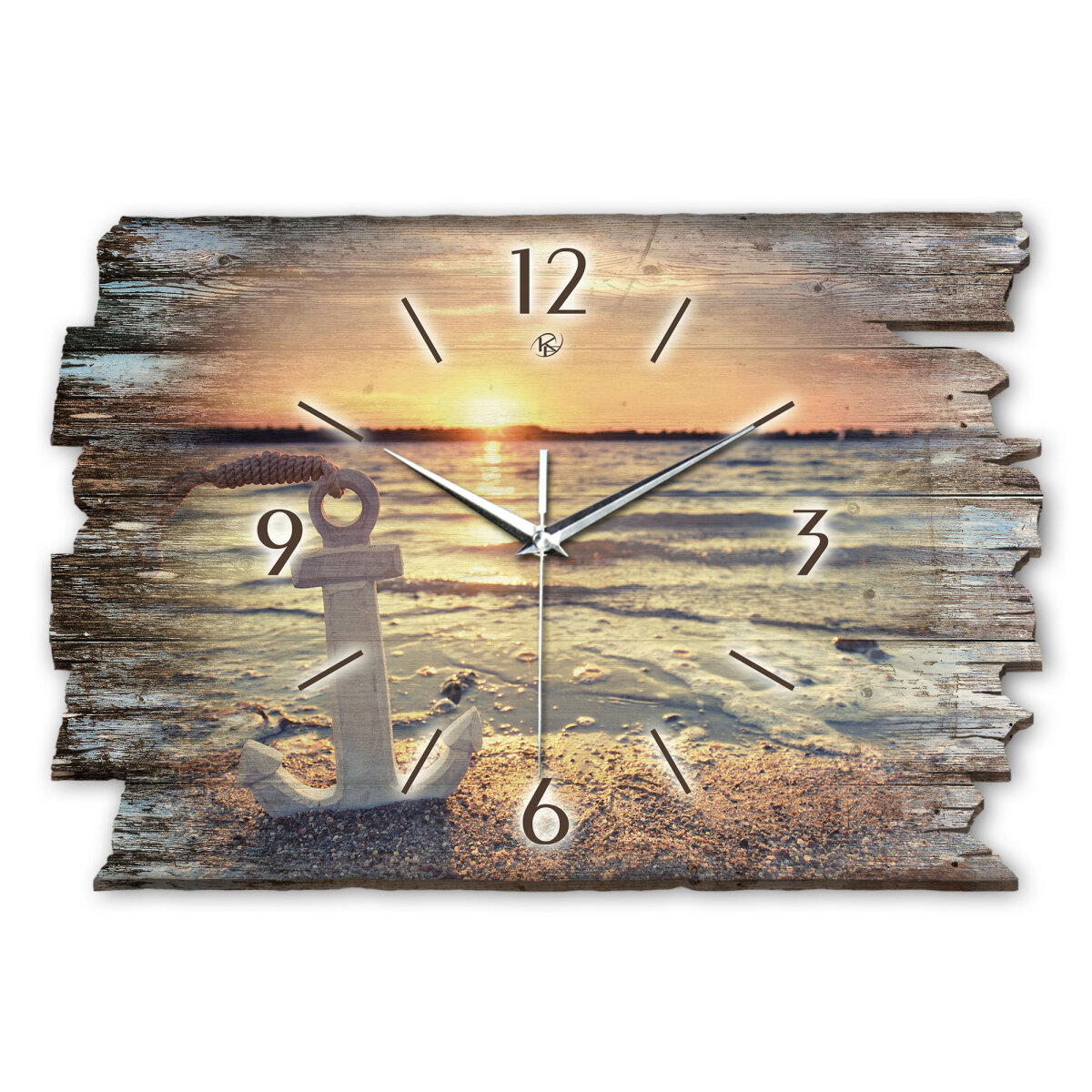 See Designer-Wanduhr aus Holz – leises Uhrwerk