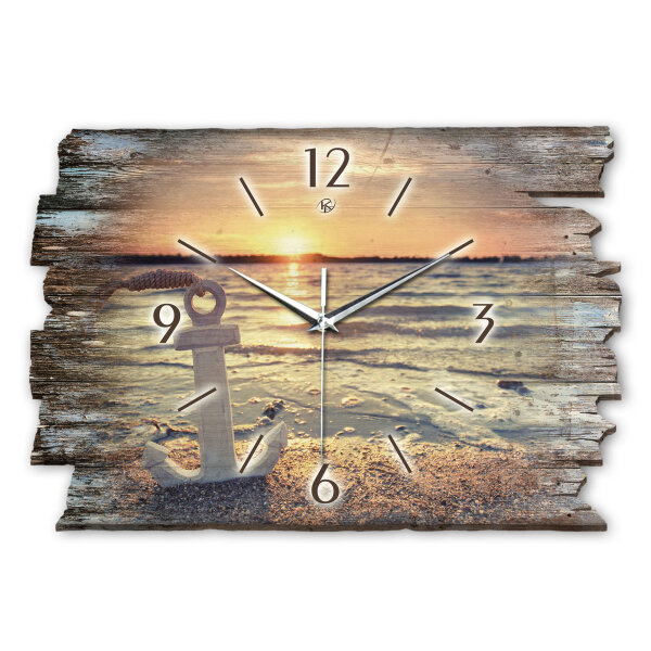 See Designer-Wanduhr aus Holz – leises Uhrwerk