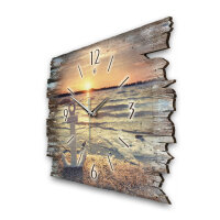 See Designer-Wanduhr aus Holz – leises Uhrwerk