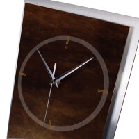 Kräuter Basilikum – 3D Design-Wanduhr mit silbernem Alu-Rahmen