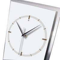 Beach Steg – 3D Design-Wanduhr mit silbernem Alu-Rahmen