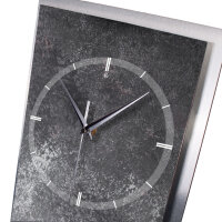 Kräuter – 3D Design-Wanduhr mit silbernem Alu-Rahmen