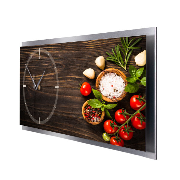 Kräuter Tomaten – 3D Design-Wanduhr mit...
