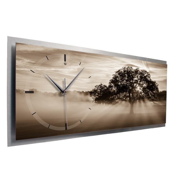 Chill Out – 3D Design-Wanduhr mit silbernem Alu-Rahmen