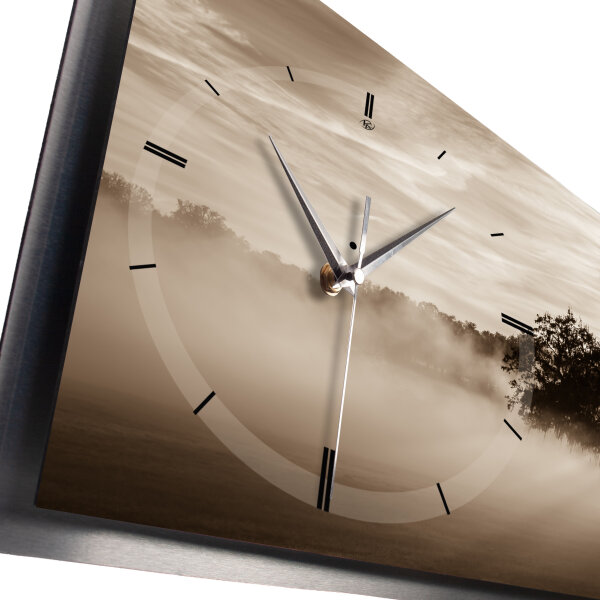 Chill Out – 3D Design-Wanduhr mit silbernem Alu-Rahmen