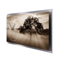Chill Out – 3D Design-Wanduhr mit silbernem Alu-Rahmen