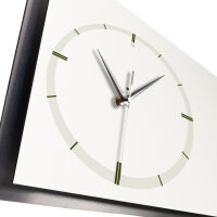 White Flower – 3D Design-Wanduhr mit silbernem Alu-Rahmen