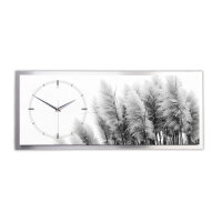 Pampas – 3D Design-Wanduhr mit silbernem Alu-Rahmen