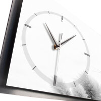 Pampas – 3D Design-Wanduhr mit silbernem Alu-Rahmen