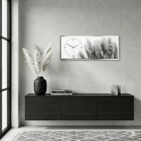 Pampas – 3D Design-Wanduhr mit silbernem Alu-Rahmen