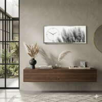 Pampas – 3D Design-Wanduhr mit silbernem Alu-Rahmen