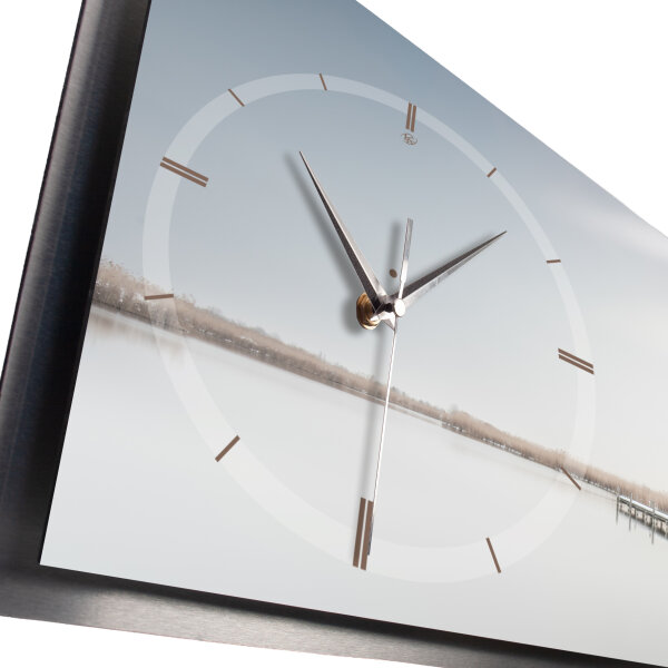 Sanddüne – 3D Design-Wanduhr mit silbernem Alu-Rahmen