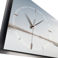Sanddüne – 3D Design-Wanduhr mit silbernem Alu-Rahmen
