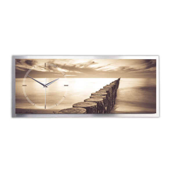 Chill Out Steg – 3D Design-Wanduhr mit silbernem...
