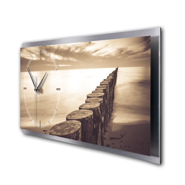 Chill Out Steg – 3D Design-Wanduhr mit silbernem...