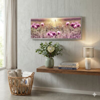 Flowers – 3D Design-Wanduhr mit silbernem Alu-Rahmen