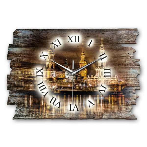 Dresden Designer-Wanduhr aus Holz – leises Uhrwerk