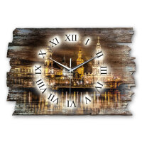 Dresden Designer-Wanduhr aus Holz – leises Uhrwerk