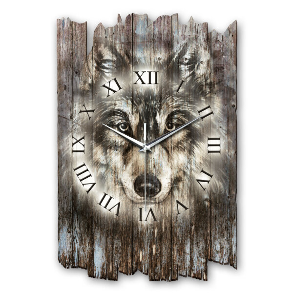 Wolf Designer-Wanduhr aus Holz – leises Uhrwerk