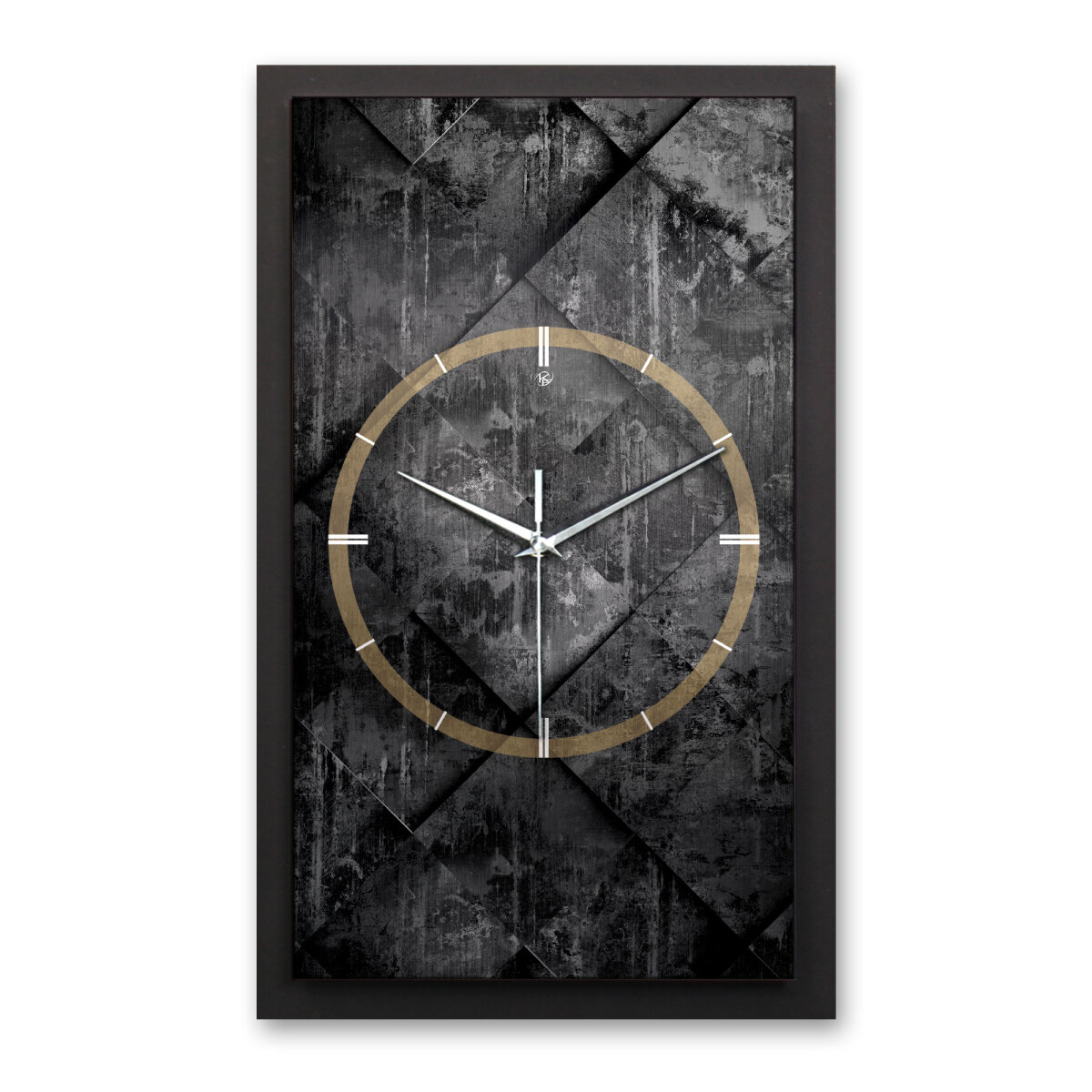 Black Structure – Vertora Metallic Wanduhr aus Alu & MDF