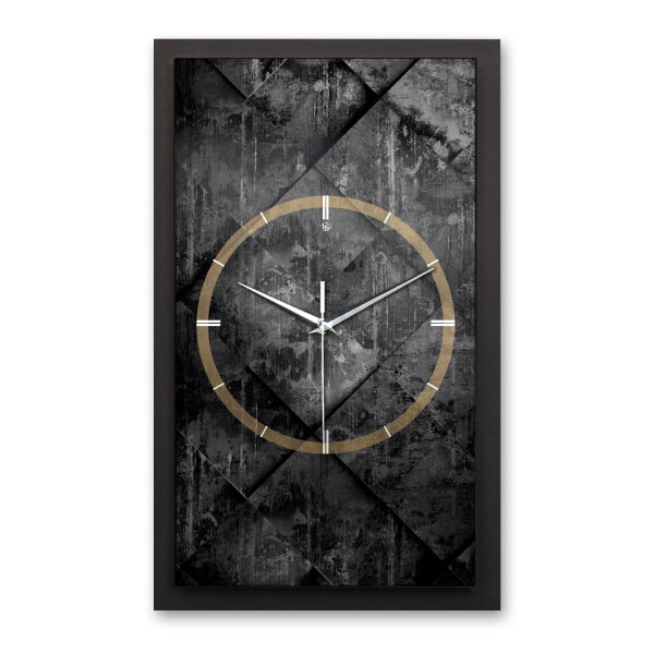 Black Structure – Vertora Metallic Wanduhr aus Alu...
