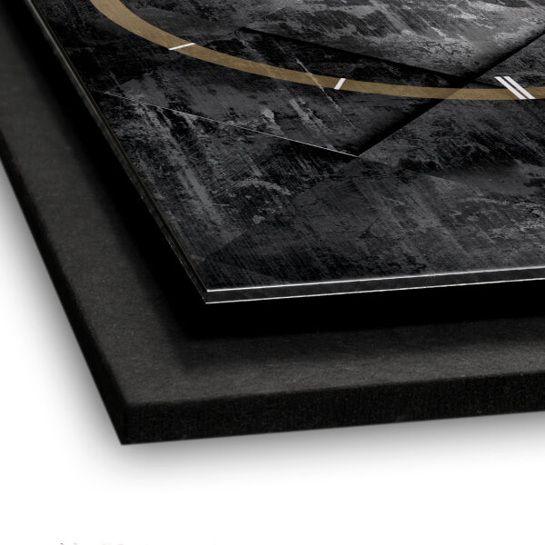 Black Structure – Vertora Metallic Wanduhr aus Alu & MDF
