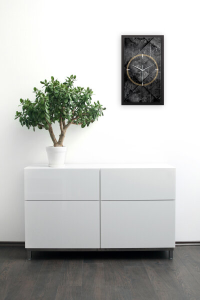 Black Structure – Vertora Metallic Wanduhr aus Alu & MDF