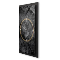 Black Structure – Vertora Metallic Wanduhr aus Alu & MDF
