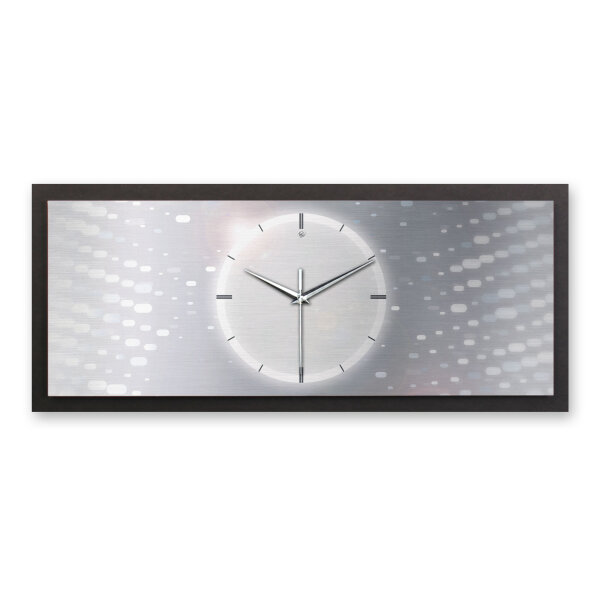 Silver Light – Panora Metallic Wanduhr aus Alu...