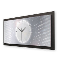Silver Light – Panora Metallic Wanduhr aus Alu & MDF