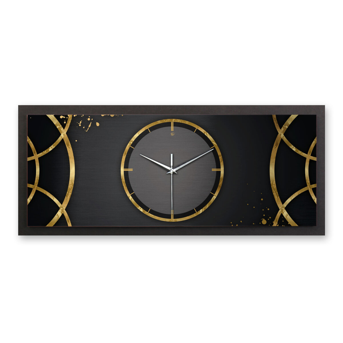 Golden Ring – Panora Metallic Wanduhr aus Alu & MDF