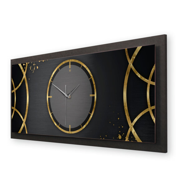 Golden Ring – Panora Metallic Wanduhr aus Alu &...