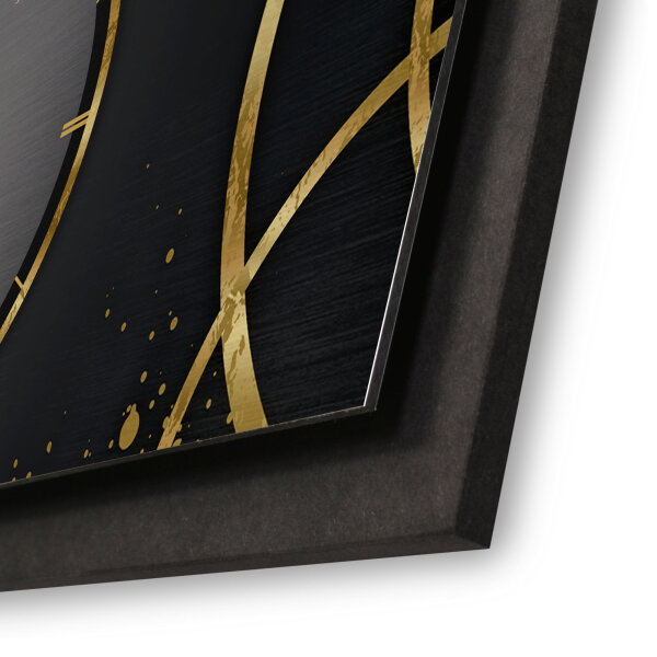 Golden Ring – Panora Metallic Wanduhr aus Alu & MDF