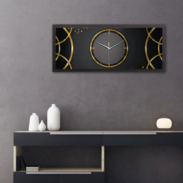 Golden Ring – Panora Metallic Wanduhr aus Alu & MDF