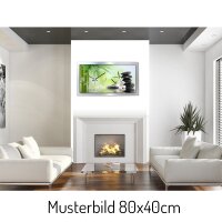 Relax Nature – gewölbte 3D-Wanduhr mit silbernem Alu-Rahmen