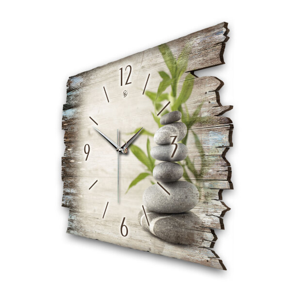 Bambus Designer-Wanduhr aus Holz – leises Uhrwerk