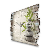 Bambus Designer-Wanduhr aus Holz – leises Uhrwerk