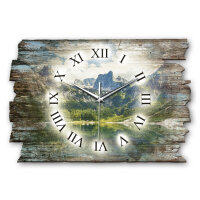 Almsee Designer-Wanduhr aus Holz – leises Uhrwerk