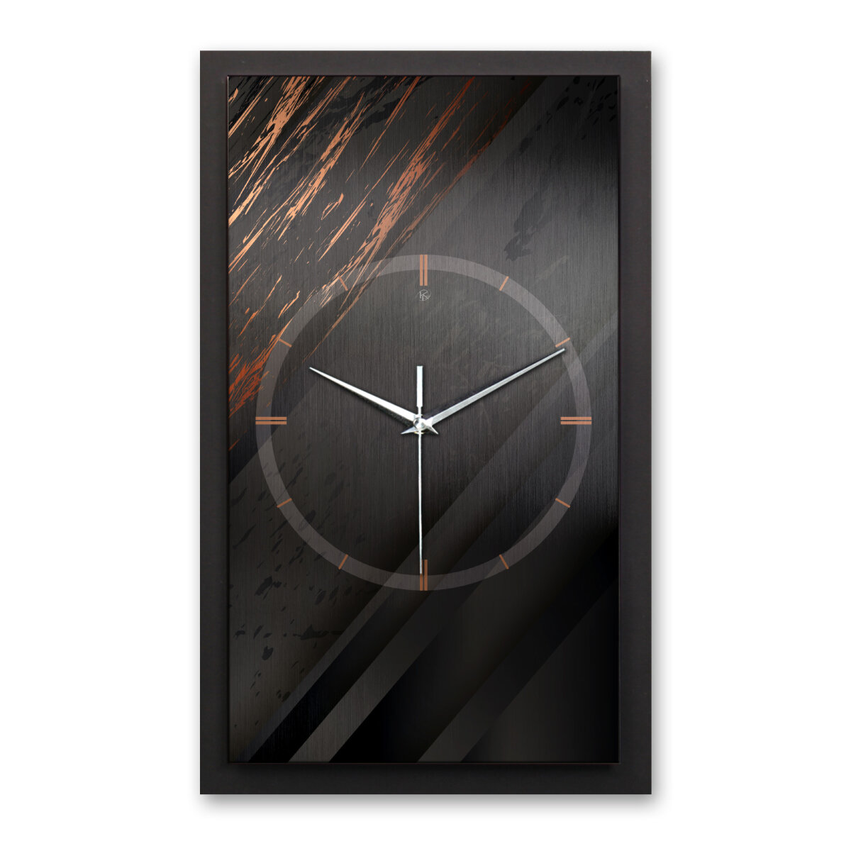 Black & Bronze – Vertora Metallic Wanduhr aus Alu & MDF