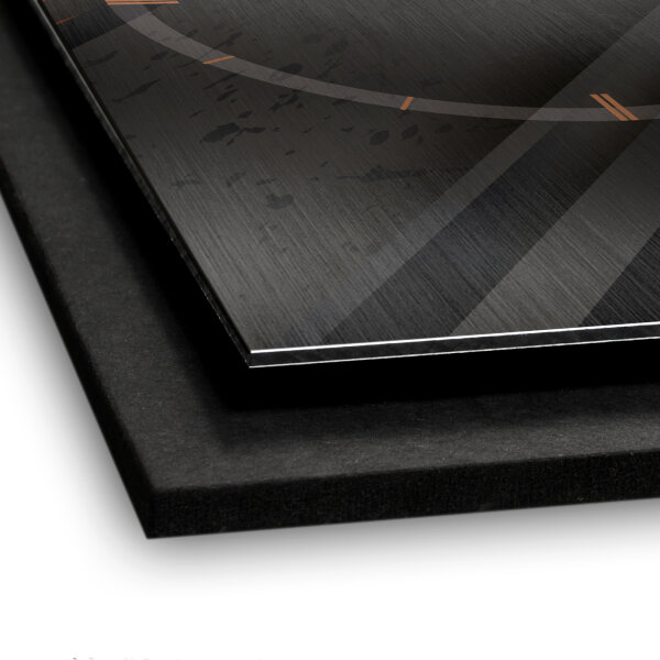 Black & Bronze – Vertora Metallic Wanduhr aus Alu & MDF